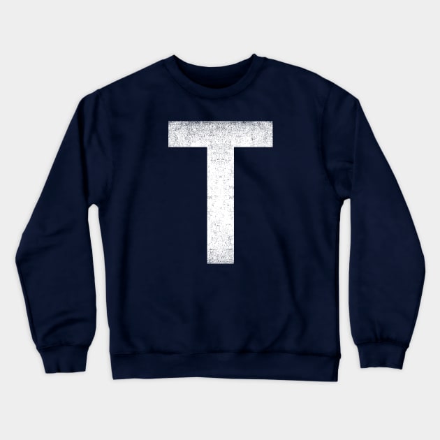 Vintage Letter T Capital Alphabet T Monogram Crewneck Sweatshirt by Shariss